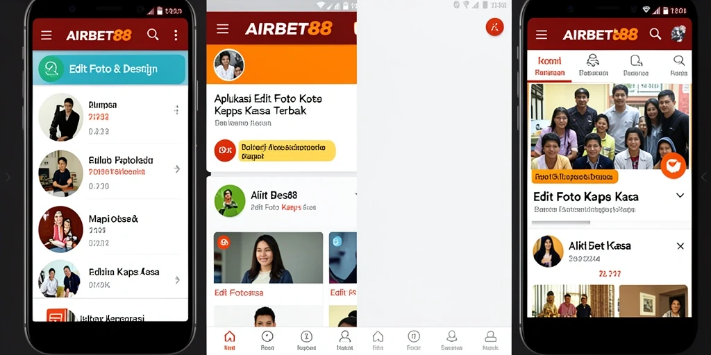 Tampilan antarmuka AIRBET88 yang sederhana untuk edit foto kertas kaca.