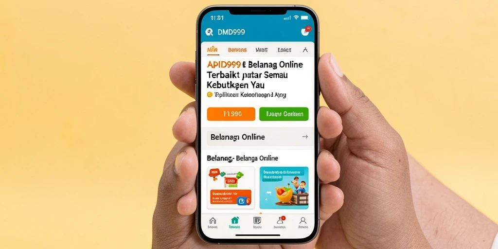 Antarmuka aplikasi DMD999 yang praktis untuk belanja online.