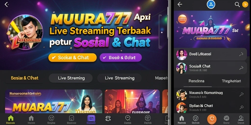 Antarmuka aplikasi MUARA777 yang intuitif dan menarik untuk Live Streaming.